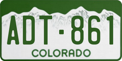 CO license plate ADT861