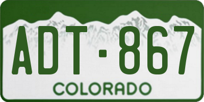 CO license plate ADT867