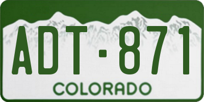 CO license plate ADT871