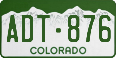 CO license plate ADT876