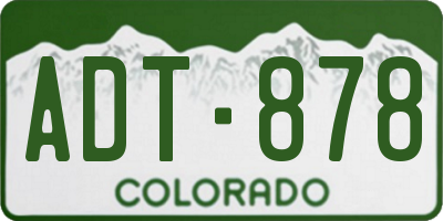 CO license plate ADT878