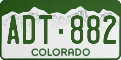 CO license plate ADT882