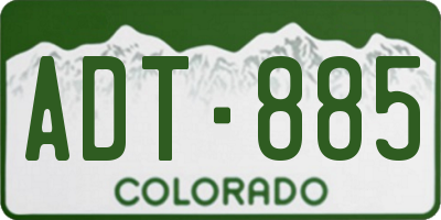CO license plate ADT885