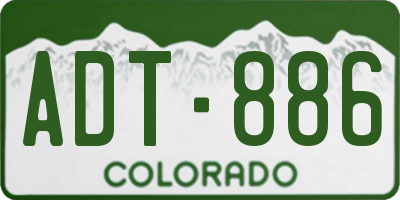 CO license plate ADT886