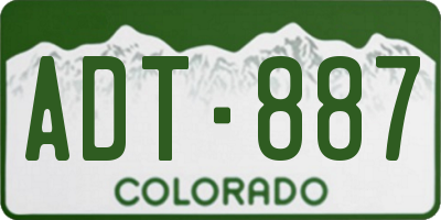 CO license plate ADT887