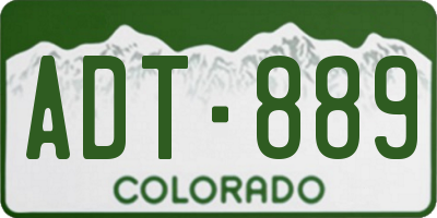 CO license plate ADT889