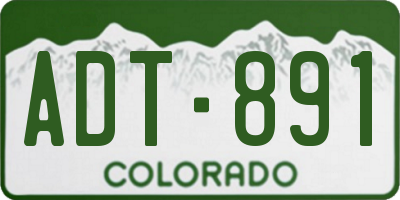 CO license plate ADT891