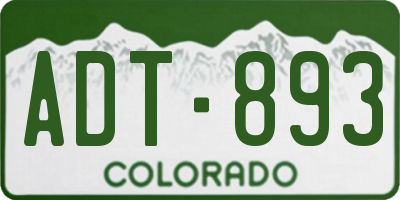 CO license plate ADT893