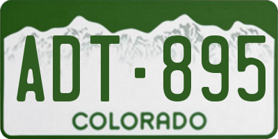CO license plate ADT895
