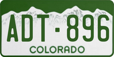 CO license plate ADT896