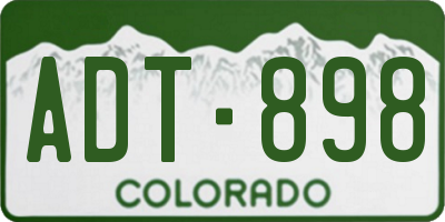 CO license plate ADT898