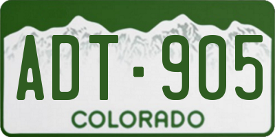 CO license plate ADT905