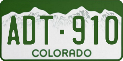 CO license plate ADT910