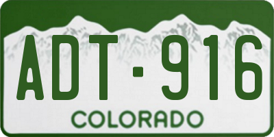 CO license plate ADT916
