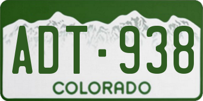 CO license plate ADT938