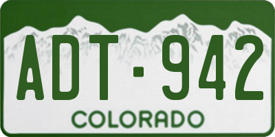 CO license plate ADT942
