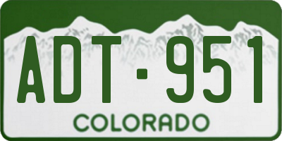 CO license plate ADT951
