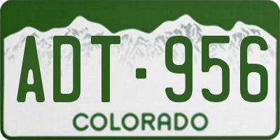 CO license plate ADT956