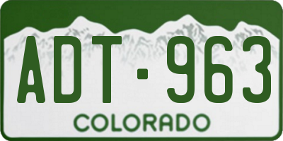 CO license plate ADT963