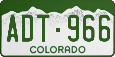 CO license plate ADT966