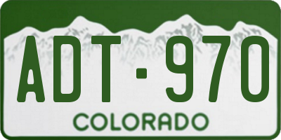 CO license plate ADT970
