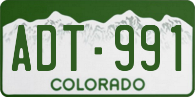 CO license plate ADT991