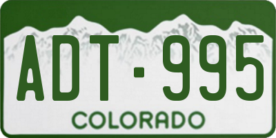 CO license plate ADT995