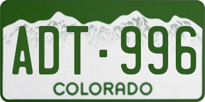 CO license plate ADT996