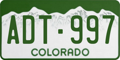 CO license plate ADT997