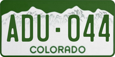 CO license plate ADU044