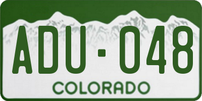 CO license plate ADU048