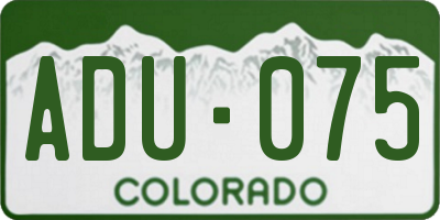 CO license plate ADU075