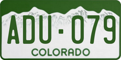 CO license plate ADU079