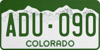 CO license plate ADU090