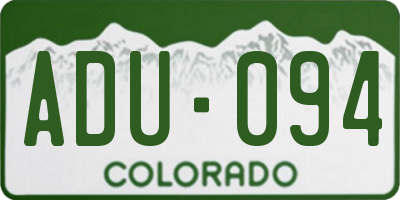 CO license plate ADU094
