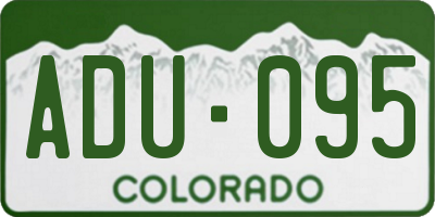 CO license plate ADU095