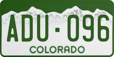 CO license plate ADU096