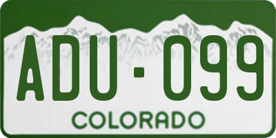 CO license plate ADU099
