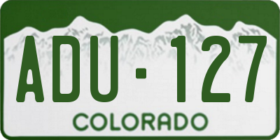 CO license plate ADU127