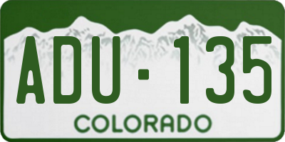 CO license plate ADU135