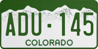 CO license plate ADU145