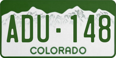 CO license plate ADU148