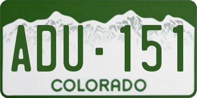 CO license plate ADU151