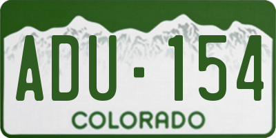 CO license plate ADU154