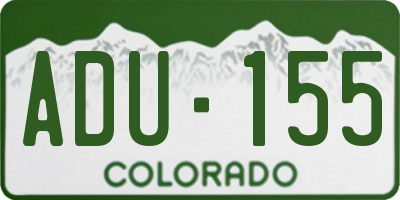 CO license plate ADU155