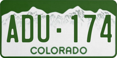 CO license plate ADU174