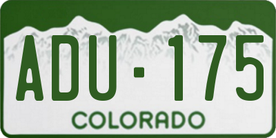 CO license plate ADU175