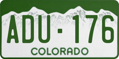 CO license plate ADU176