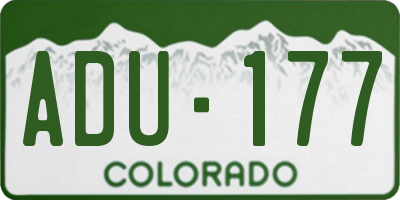 CO license plate ADU177
