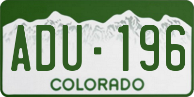CO license plate ADU196